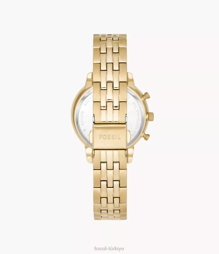 Fossil 6J0453 altın tonu nötr kronograf paslanmaz çelik saat kol saati kadınlar