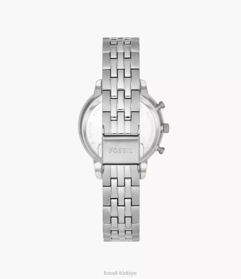 Fossil 6J0456 gümüş ton nötr kronograf paslanmaz çelik saat kol saati kadınlar