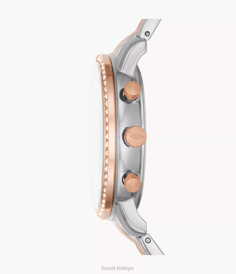 Fossil 6J0457 iki ton nötr kronograf paslanmaz çelik saat kol saati kadınlar