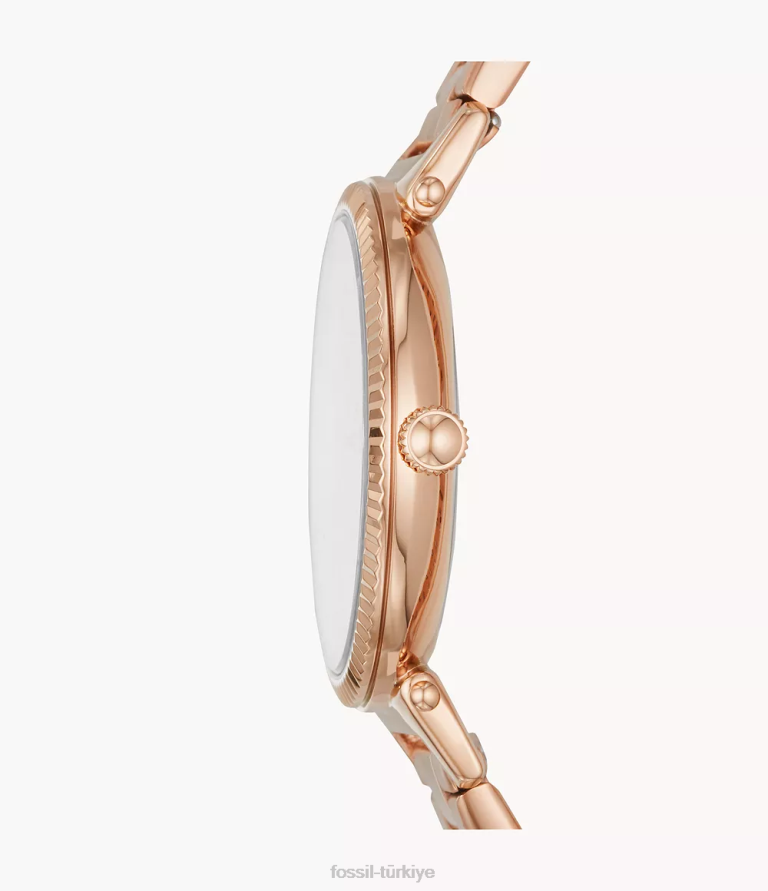 Fossil 6J0461 gül altın tonu papatya üç ibreli paslanmaz çelik saat kol saati kadınlar