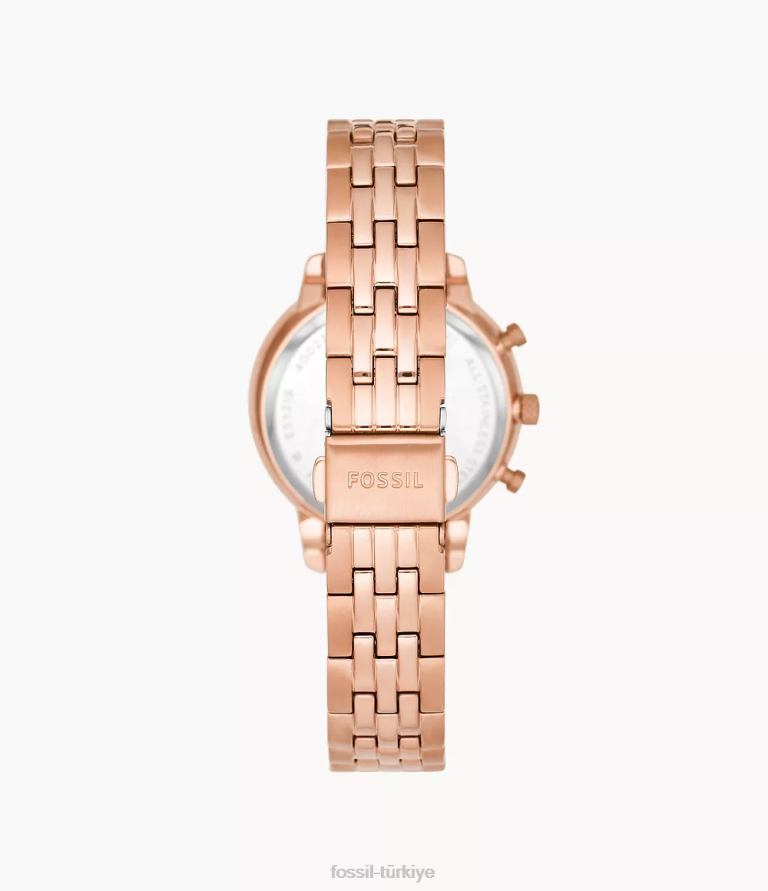 Fossil 6J0468 gül altın tonu nötr kronograf paslanmaz çelik saat kol saati kadınlar