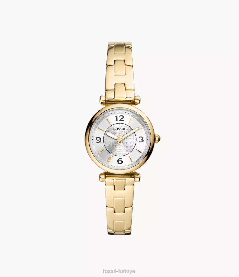 Fossil 6J0472 altın tonu carlie üç ibreli paslanmaz çelik saat kol saati kadınlar
