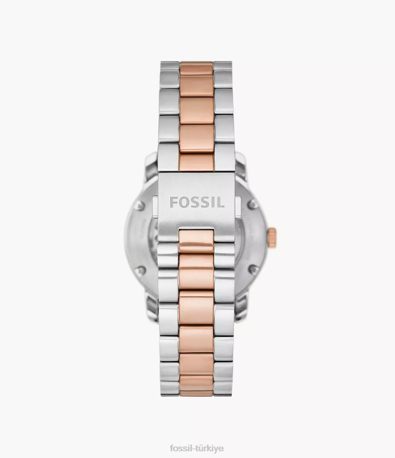 Fossil 6J0475 iki ton miras otomatik paslanmaz çelik saat kol saati kadınlar