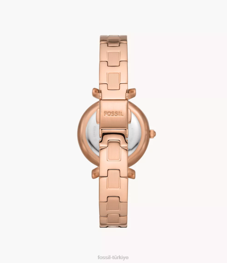 Fossil 6J0480 gül altın tonu carlie üç ibreli paslanmaz çelik saat kol saati kadınlar
