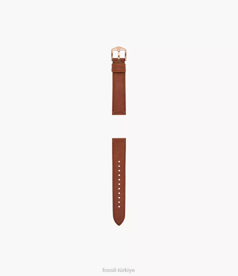 Fossil 6J04145 orta kahverengi 18 mm lite deri kayış aksesuar kadınlar