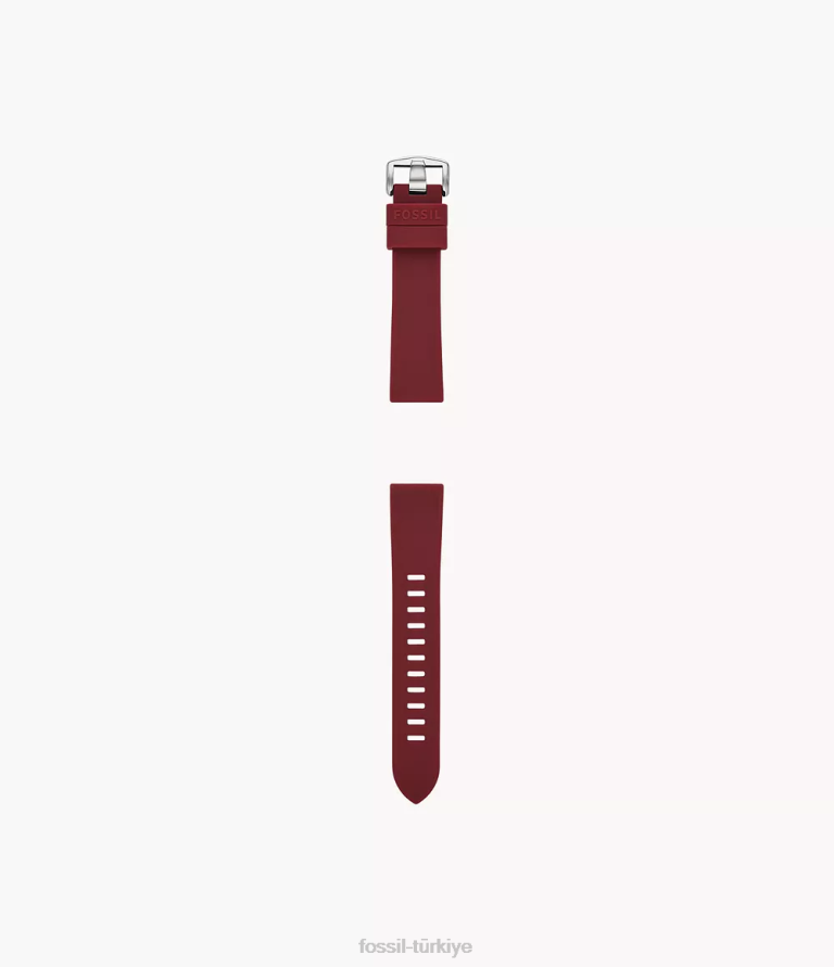 Fossil 6J04155 bordo 20mm silikon kayış aksesuar kadınlar