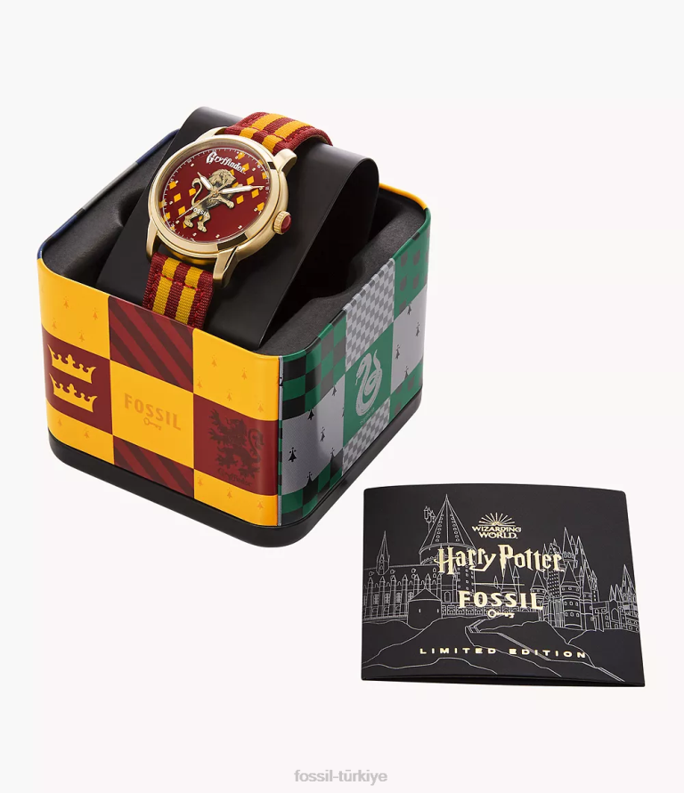 Fossil 6J04176 kırmızı Sarı sınırlı sayıda üretilen harry potter üç ibreli gryffindor naylon saat aksesuar kadınlar