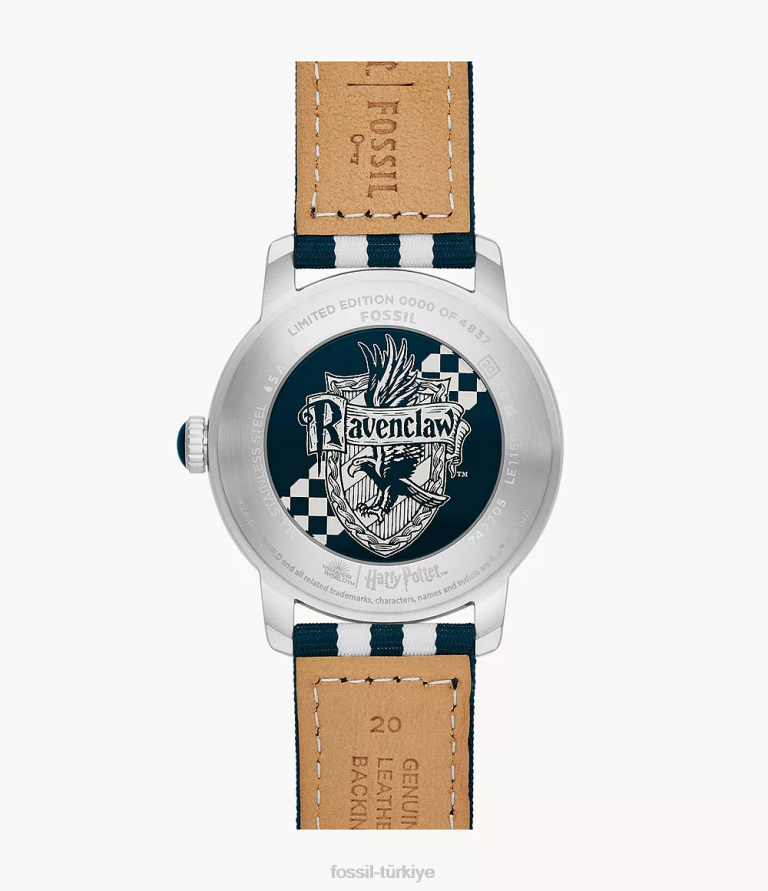 Fossil 6J04184 lacivert/beyaz sınırlı sayıda üretilen harry potter üç ibreli ravenclaw naylon saat aksesuar kadınlar