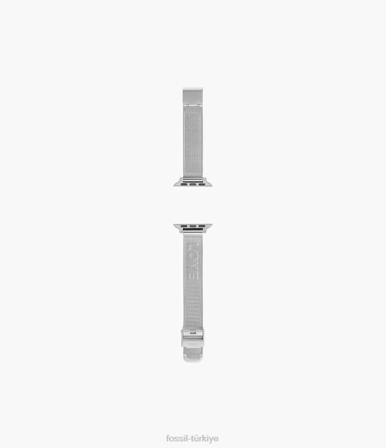 Fossil 6J04258 beyaz Apple watch için 38mm/40mm/41mm paslanmaz çelik hasır bant aksesuar kadınlar