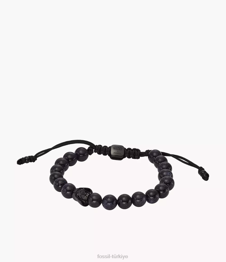 Fossil 6J041844 mavi kumtaşı yıldız savaşları darth vader boncuklu bilezik takı erkekler