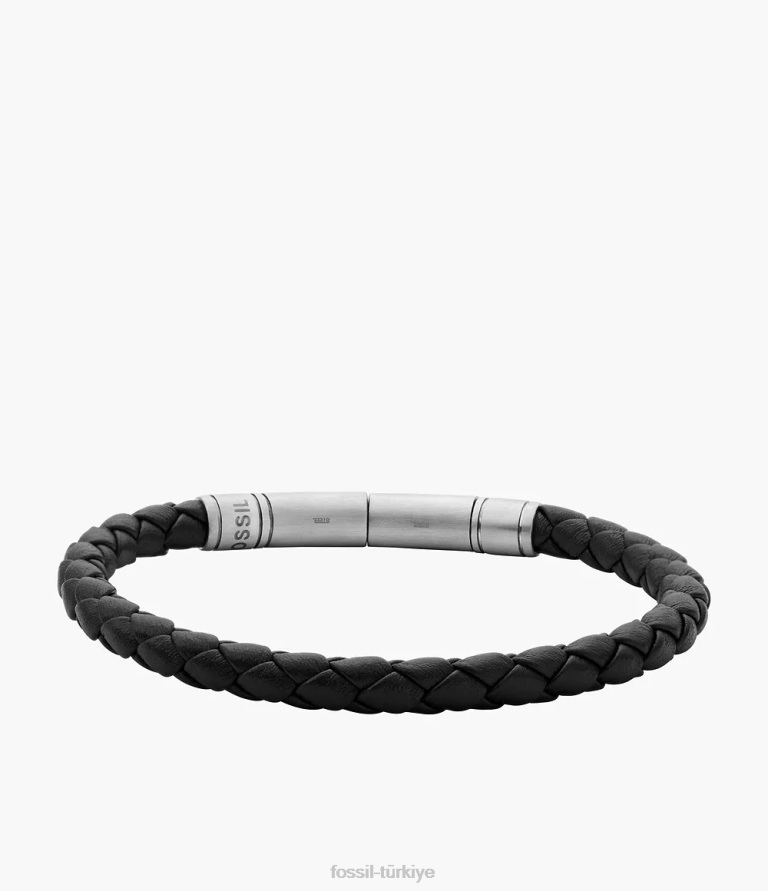 Fossil 6J041862 kahverengi vintage rahat örgülü deri bileklik takı erkekler