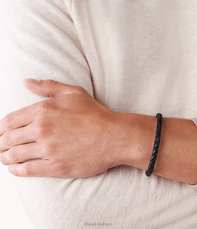 Fossil 6J041865 siyah sıska örgü takı erkekler