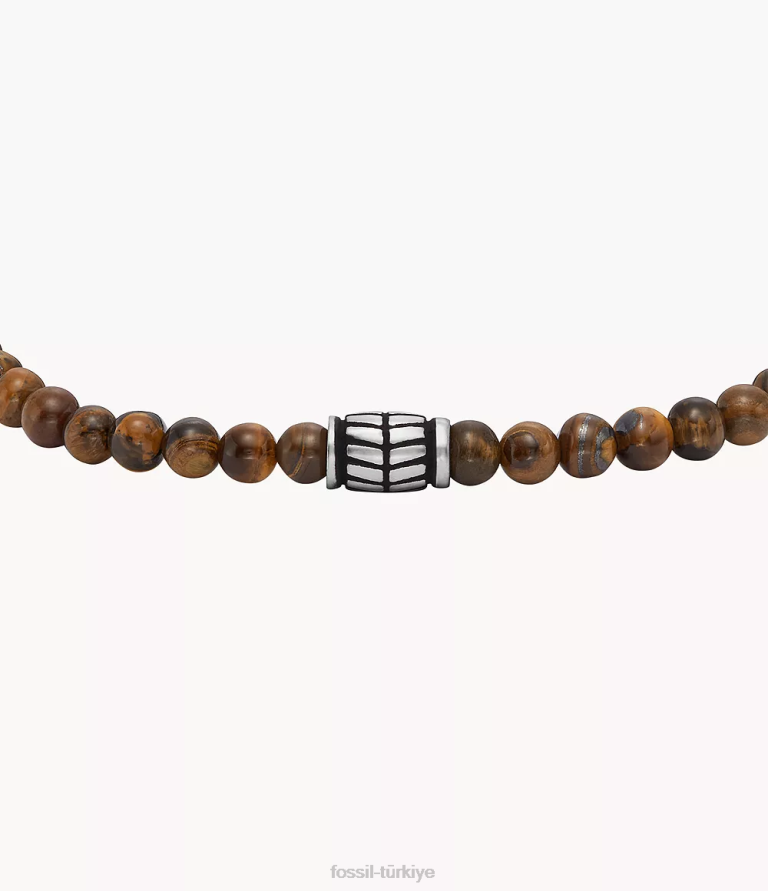 Fossil 6J041870 kaplan gözü boncuklu bilezik takı erkekler