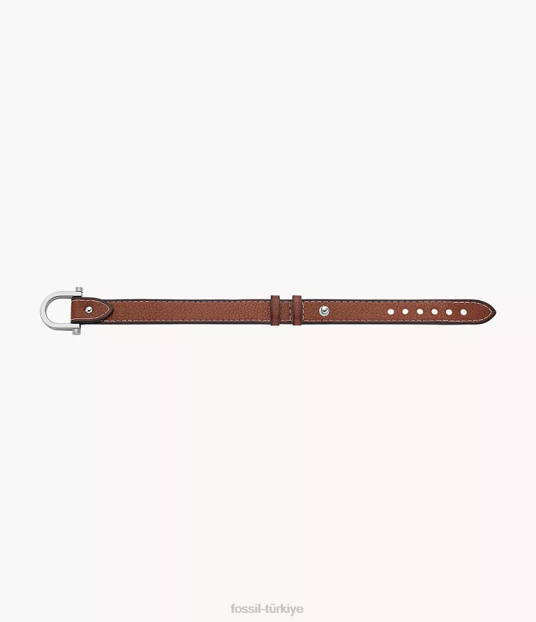 Fossil 6J041879 orta kahverengi miras d-link deri kayış bileklik takı erkekler