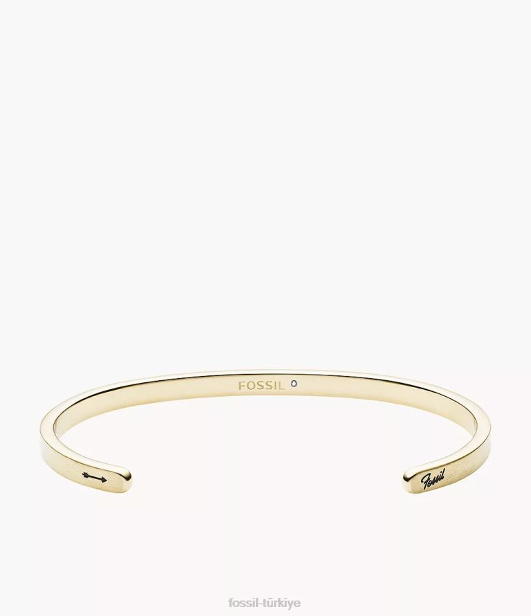 Fossil 6J041881 altın tonu modern americana paslanmaz çelik manşet bilezik takı erkekler