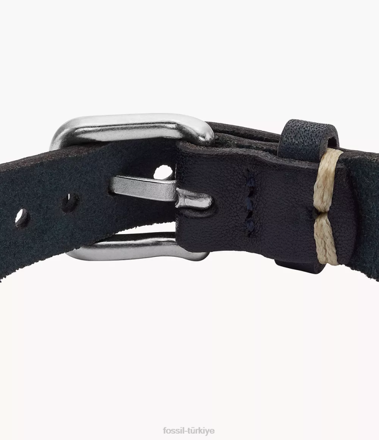 Fossil 6J041897 Donanma deri essentials deri kayış bilezik takı erkekler