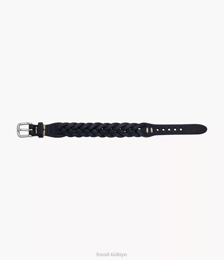 Fossil 6J041897 Donanma deri essentials deri kayış bilezik takı erkekler
