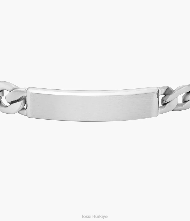 Fossil 6J041924 gümüş ton elliott paslanmaz çelik kimlik bileziği takı erkekler