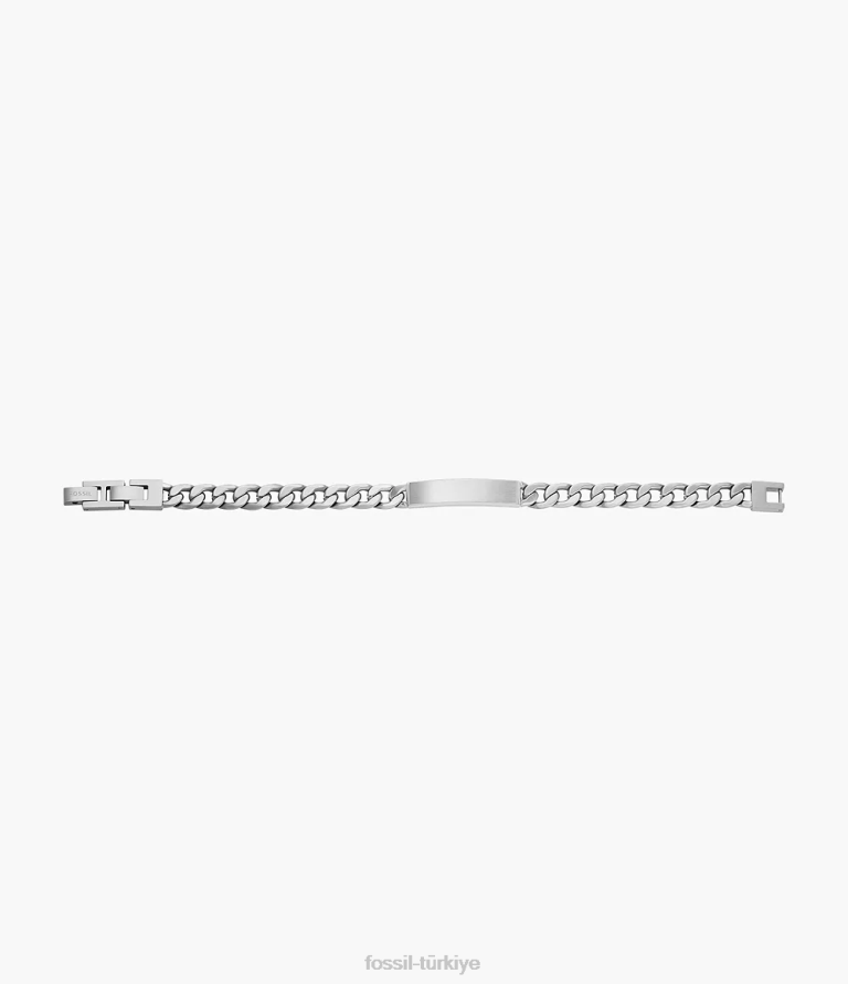Fossil 6J041924 gümüş ton elliott paslanmaz çelik kimlik bileziği takı erkekler