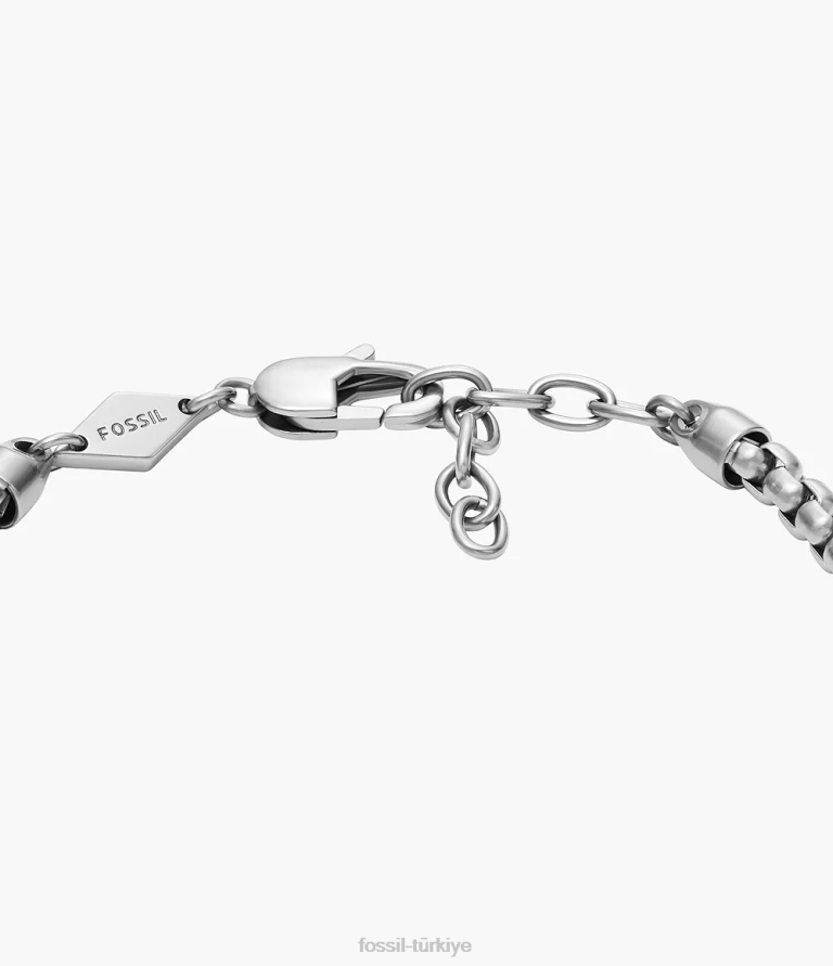 Fossil 6J041935 iki ton sawyer paslanmaz çelik zincir bilezik takı erkekler