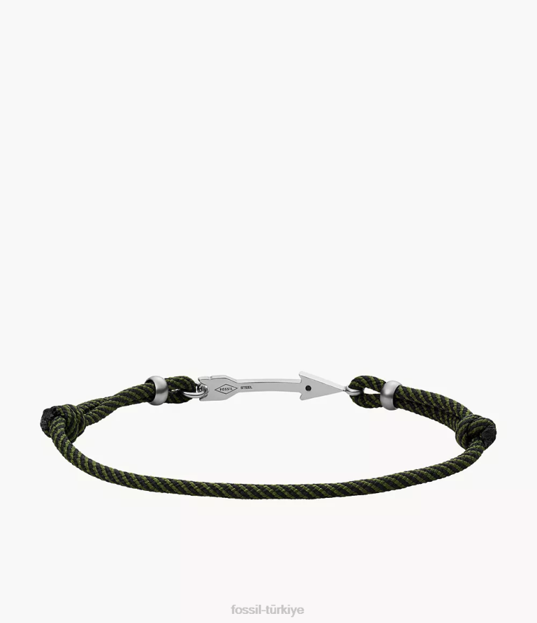 Fossil 6J041936 gümüş ton paslanmaz çelik çok sıralı bilezik takı erkekler