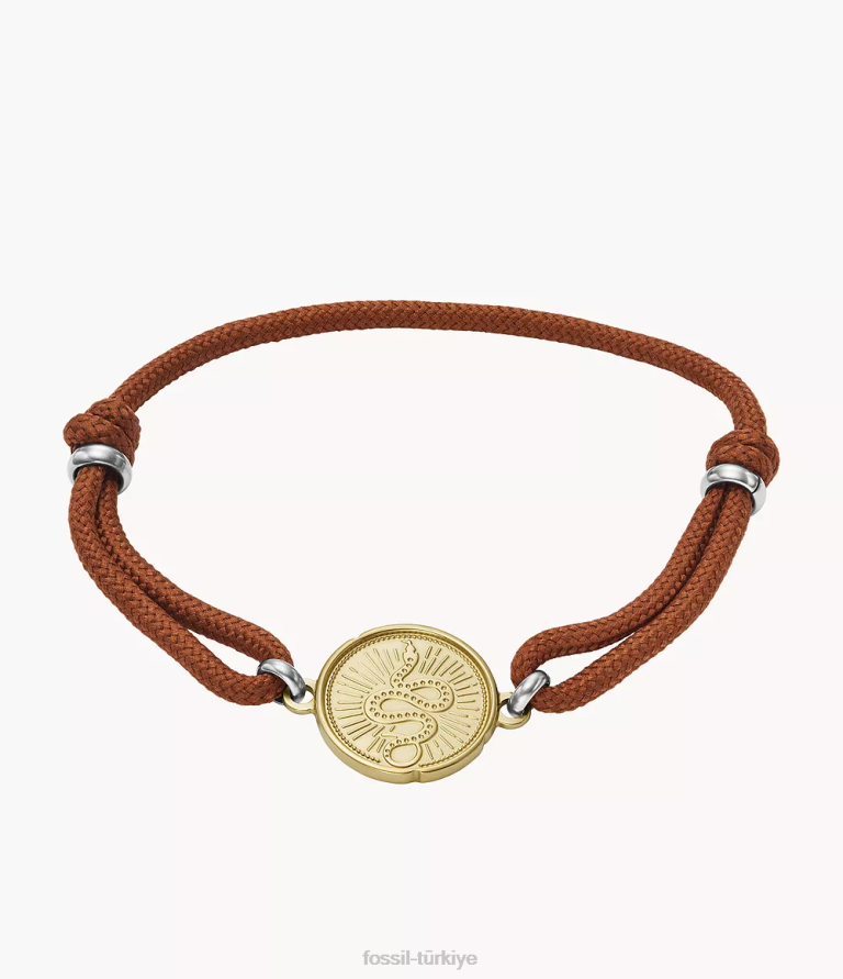 Fossil 6J041938 iki tonlu antika altın ve gümüş sawyer iki tonlu paslanmaz çelik yılan bileklik takı erkekler