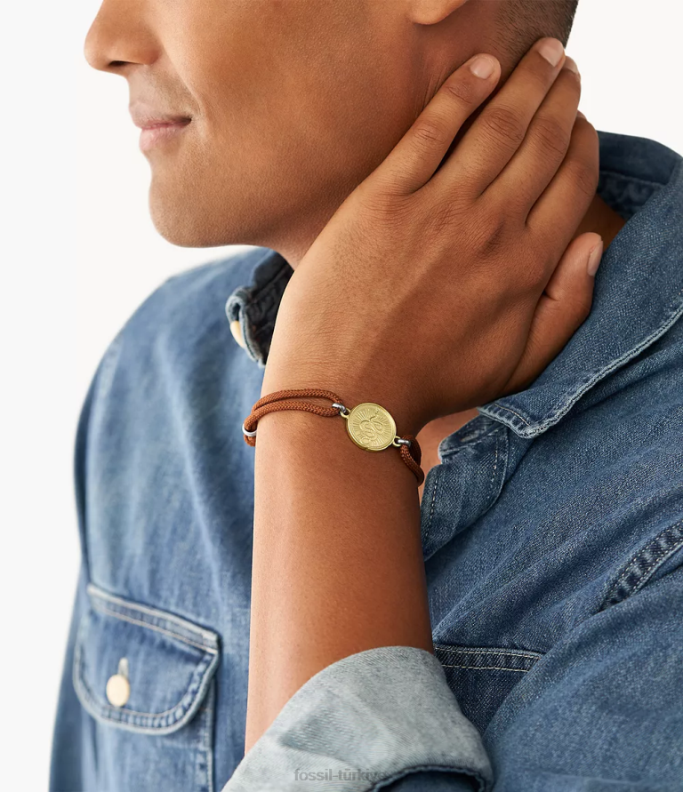 Fossil 6J041938 iki tonlu antika altın ve gümüş sawyer iki tonlu paslanmaz çelik yılan bileklik takı erkekler