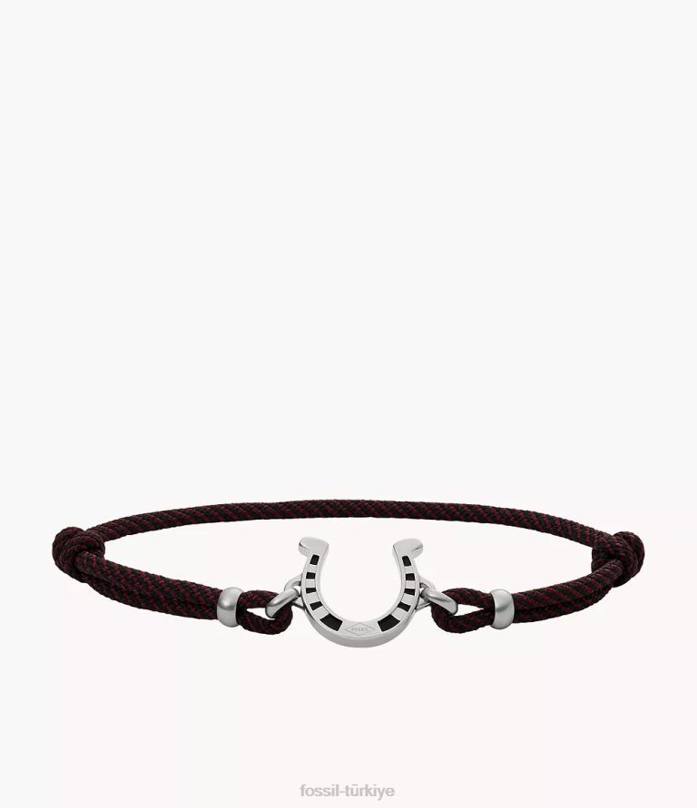 Fossil 6J041940 gümüş ton paslanmaz çelik çok sıralı bilezik takı erkekler