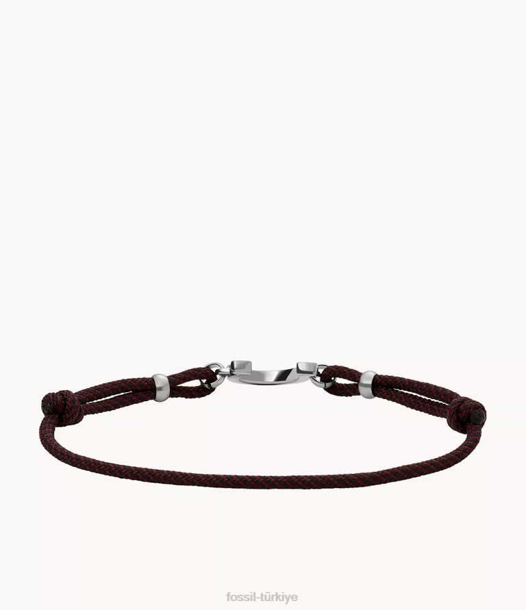 Fossil 6J041940 gümüş ton paslanmaz çelik çok sıralı bilezik takı erkekler