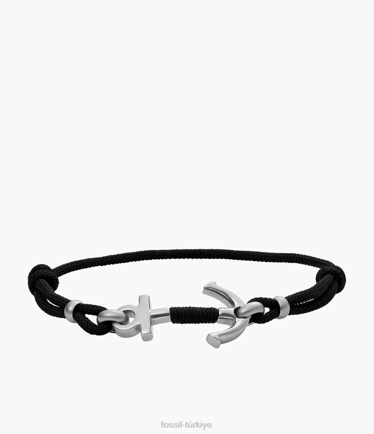 Fossil 6J041948 gümüş ton paslanmaz çelik çok sıralı bilezik takı erkekler