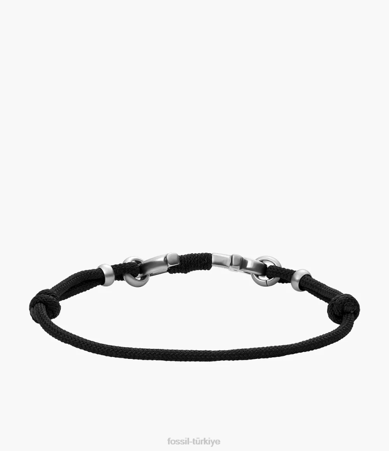 Fossil 6J041948 gümüş ton paslanmaz çelik çok sıralı bilezik takı erkekler