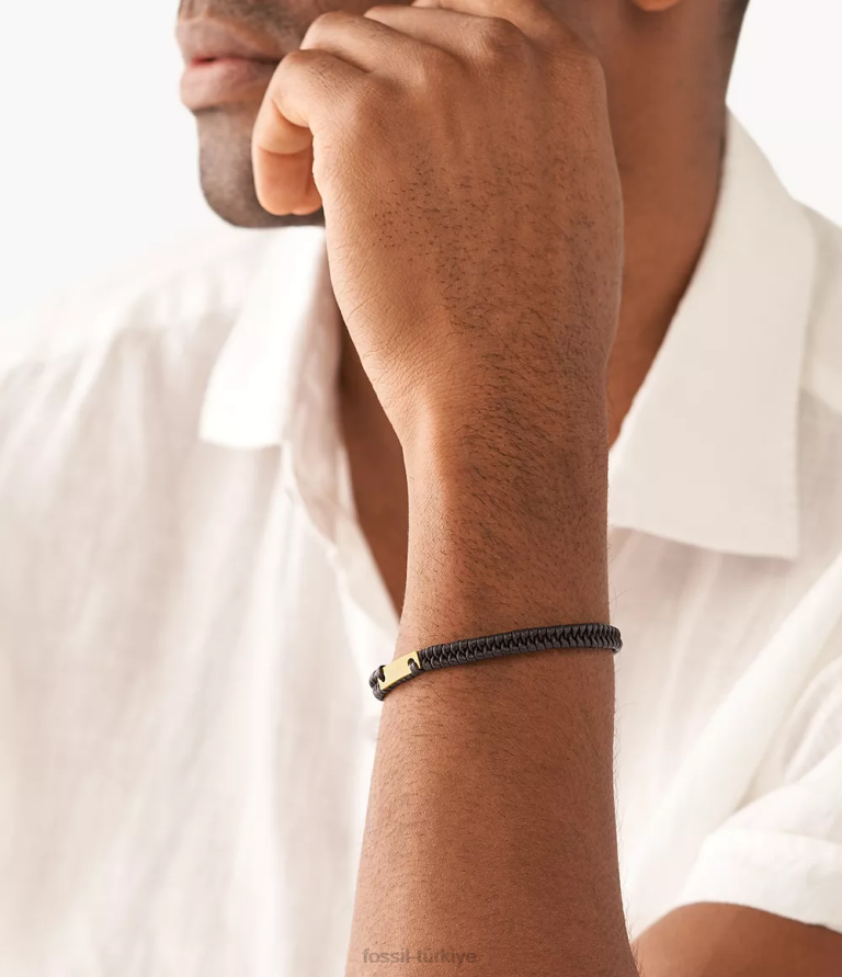 Fossil 6J041952 kahverengi deri kayış bilezik takı erkekler