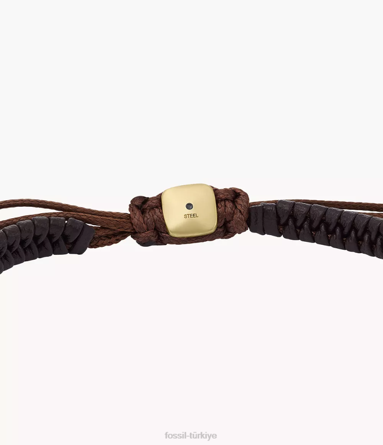 Fossil 6J041952 kahverengi deri kayış bilezik takı erkekler