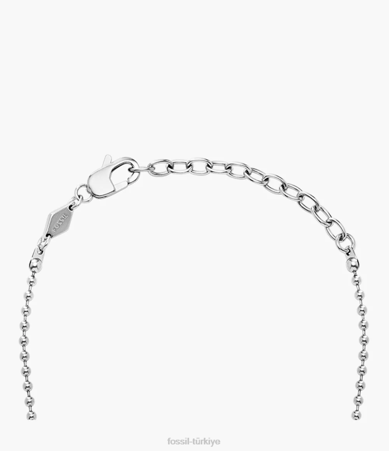 Fossil 6J041902 gümüş ton sutton pusula paslanmaz çelik köpek etiketi kolye takı erkekler