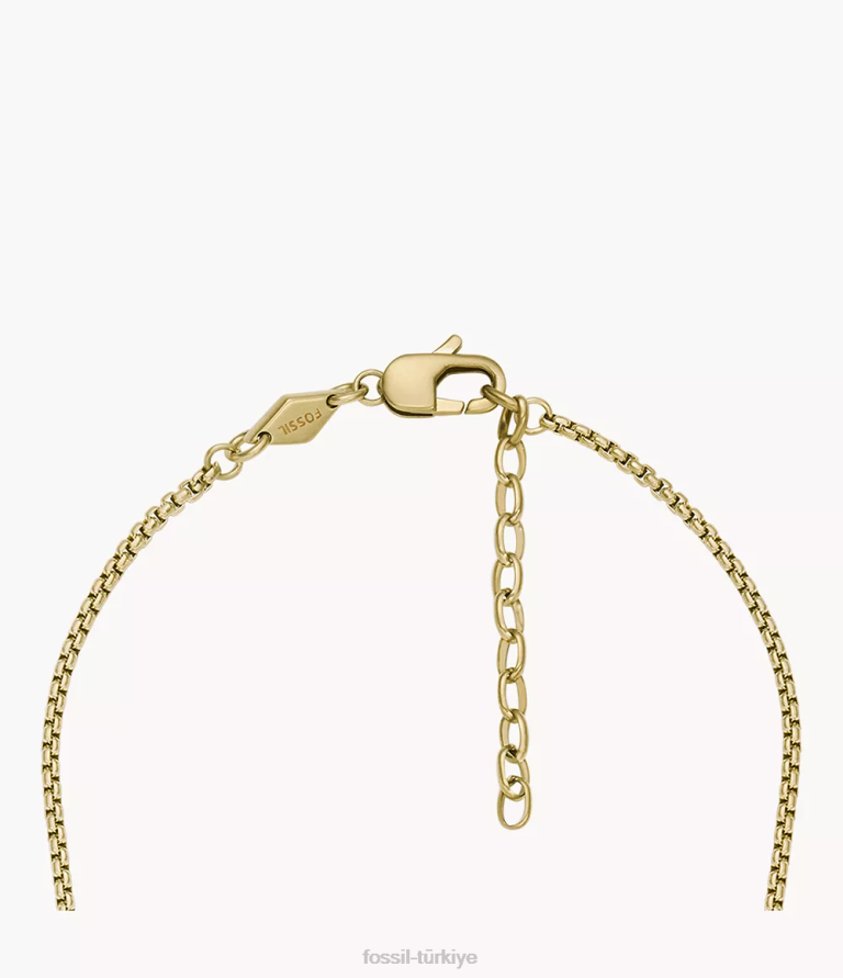 Fossil 6J041904 yeniden yapılandırılmış yeşil malakit hepsi yığılmış köpek etiketi kolye takı erkekler