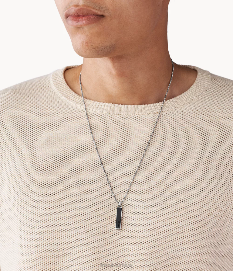 Fossil 6J041919 siyah dalış akik kolye kolye takı erkekler