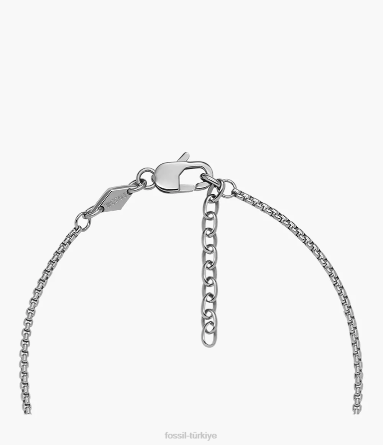 Fossil 6J041922 gümüş ton miras kalkanı paslanmaz çelik kolye kolye takı erkekler