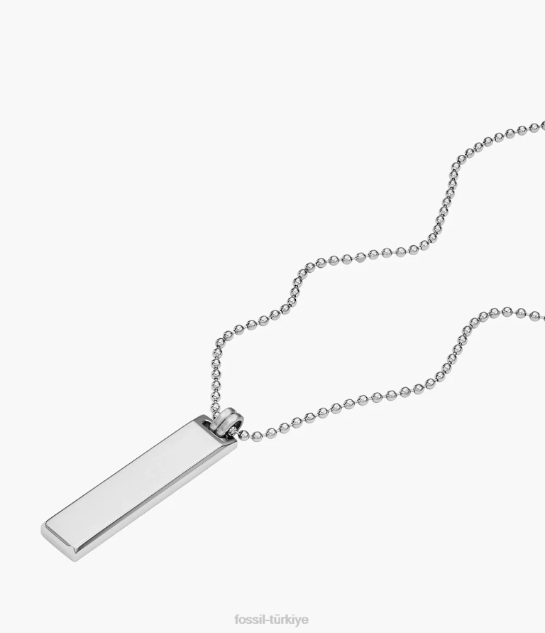 Fossil 6J041947 gümüş ton elliott paslanmaz çelik kimlik kolyesi takı erkekler