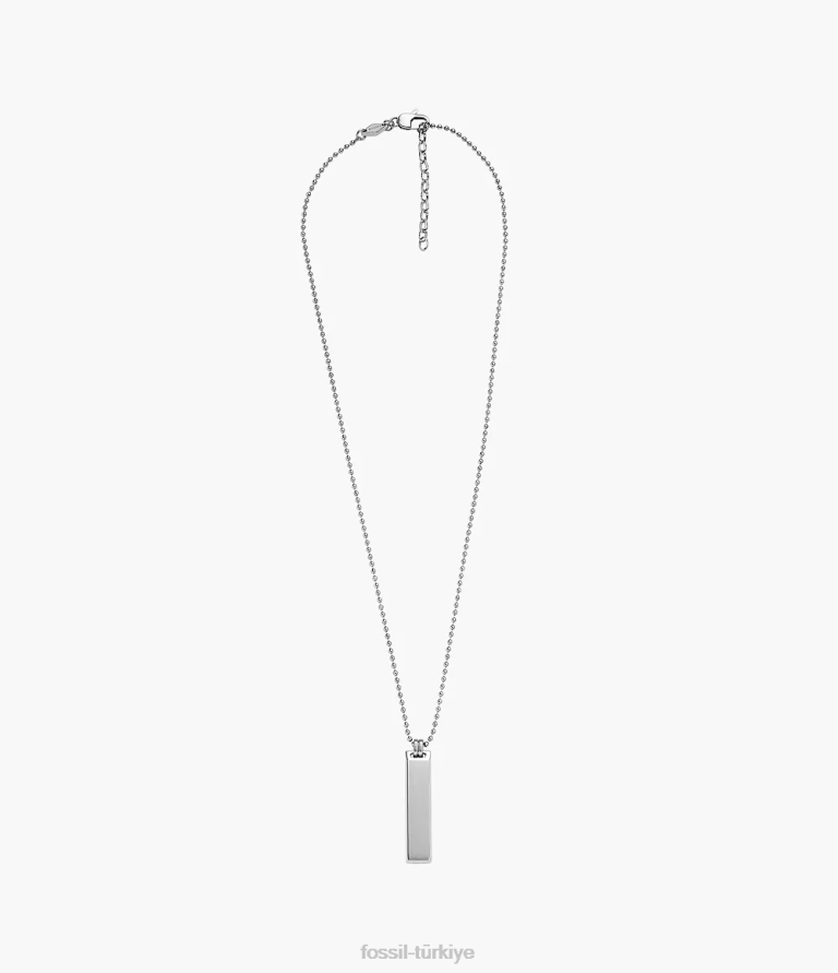Fossil 6J041947 gümüş ton elliott paslanmaz çelik kimlik kolyesi takı erkekler