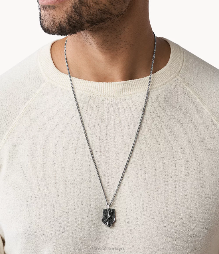 Fossil 6J041951 tunç tonlu tunç paslanmaz çelik kolye kolye takı erkekler