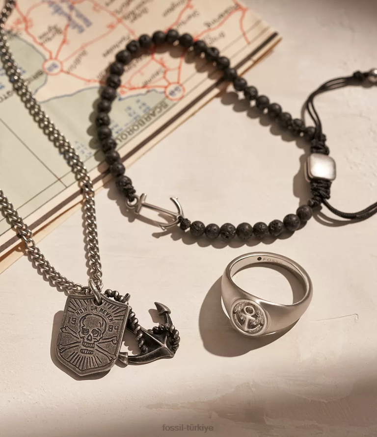 Fossil 6J041951 tunç tonlu tunç paslanmaz çelik kolye kolye takı erkekler