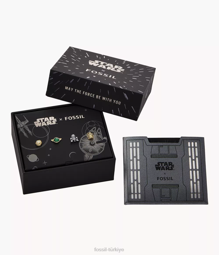 Fossil 6J041031 altın yıldız savaşları saplama küpe seti takı kadınlar