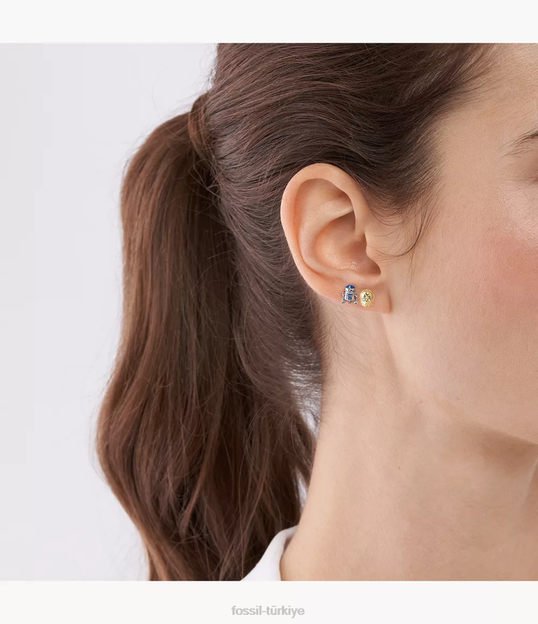 Fossil 6J041031 altın yıldız savaşları saplama küpe seti takı kadınlar