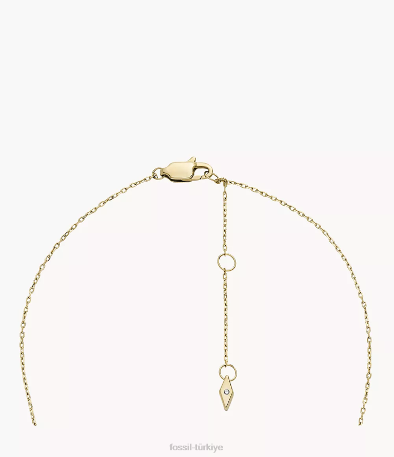 Fossil 6J041218 altın tonu göksel opal sentetik opal kolye ve küpe seti takı kadınlar