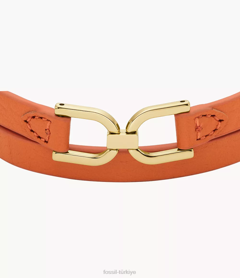 Fossil 6J041000 hükümdar turuncu miras d-link deri kayış bileklik takı kadınlar