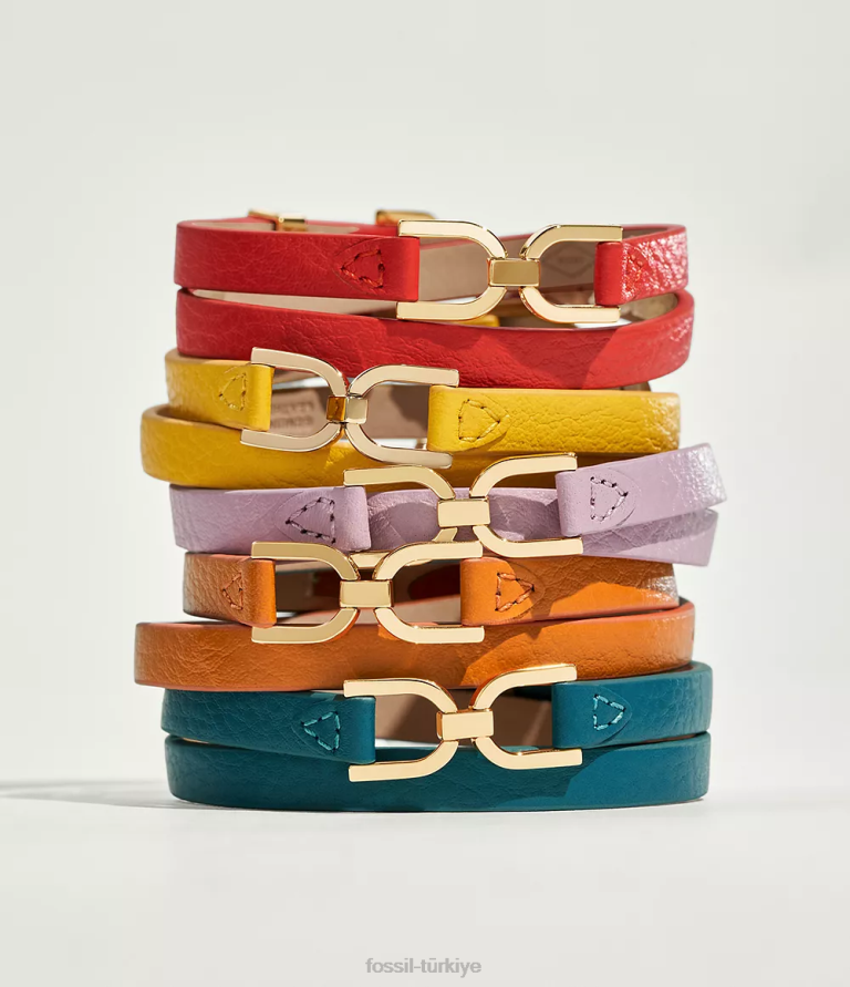 Fossil 6J041000 hükümdar turuncu miras d-link deri kayış bileklik takı kadınlar
