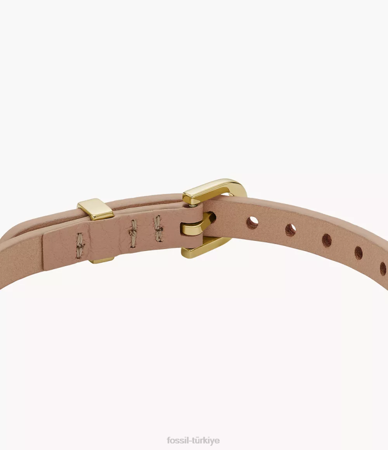 Fossil 6J041001 latte kahverengi miras plak deri kayış bilezik takı kadınlar