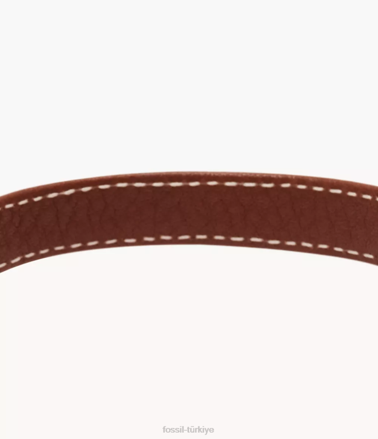 Fossil 6J041002 kahverengi ve beyaz miras d-link deri kayış bileklik takı kadınlar