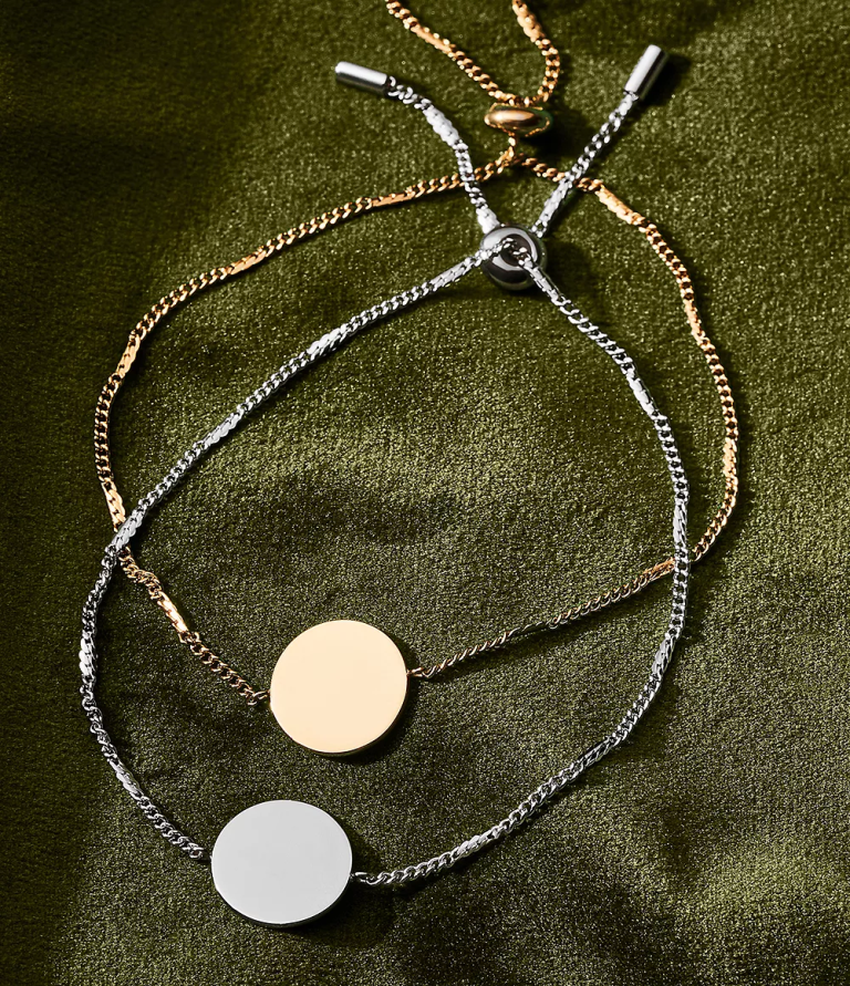 Fossil 6J041005 altın tonu şerit disk paslanmaz çelik bilezik takı kadınlar