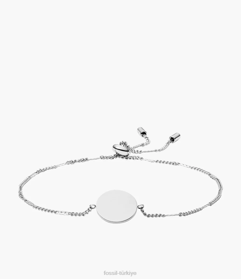 Fossil 6J041009 paslanmaz çelik şerit disk bilezik takı kadınlar
